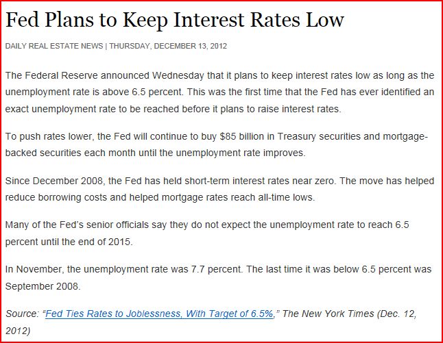 Long term low interest rates??